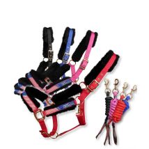 Cavezza + Lunghina Tecno – Nylon doppio, regolabile – Colori: Rosso, Rosa, Blu Royal, Nero – Taglie: Cob, Full