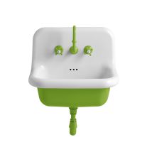 Lavabo In Ceramica Retrò - 60 Cm - True Colors - Verde Acido
