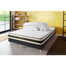 Sleepfit - Pacchetto Letto Completo - Materasso 180x200cm + 2 Molle Box (monoblocco) + 2 Cuscini + Piumone - Flexy
