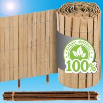 300x40 Flexible Beeteinfassung Bambus - Rollborder Rasenkante Holz Beetumrandung