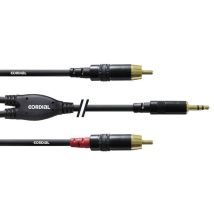 Câble Adaptateur Audio [1x Jack Mâle 3.5 Mm - 2x Cinch-rca Mâle] Cordial Cfy1,5wcc Noir 1.50 M
