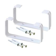 La Ventilazione - 2 Étriers Blanc Pour Tube Ventilation Rectangulaire 150 X 70 Mm + Vis 5 X 45 Mm Et Cheville En Nylon - First Plast