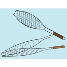 Graticola Doppia In Ferro Cromata Per Pesce E Barbecue Da 30 Cm