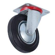 Rueda Pivotante Industrial De Poliuretano Sin Freno 125 Mm Negro