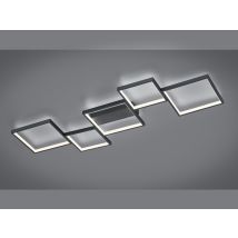 Sorrento Led-deckenleuchte 5 Quadrate L120 Cm Schwarz Trio Beleuchtung
