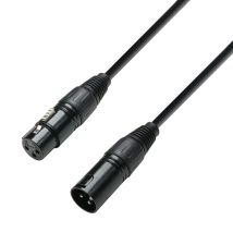Adam Hall – Hochflexibles DMX-Datenkabel XLR-Stecker auf Buchse 15m – 80 Ohm/km – Schwarz – 0,22 mm²