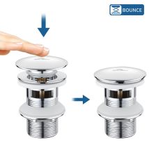 Auralum - Universal Ablaufgarnitur Edelstahl Pop-up Ventil 1 1/4 Zoll Mit Überlauf Abflussgarnitur Für Waschtisch/waschbecken