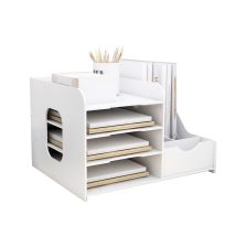 Haloyo Organiseur De Bureau, Rangement À Documents, Organiseur De Table, Porte-documents, 40x31x25cm, Blanc