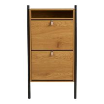 Elna Schuhschrank 2 Klappen EichenDekor – Hochwertiges modernes Design – Ideal für Flurmöbel – 700606