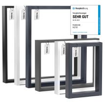 Holzbrink Tischbeine Für Couchtisch Sitzbank, Möbelfüße Aus Vierkantprofil 60x20 Mm, Tischgestell 40x43 Cm, Schwarz, 1 Stück, Hlt-01-e-bb-9005