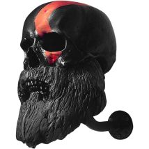Motorcycle Helmet Skull With Beard Helmet Stand, Wall Mounted Skull Shaped Motorcycle Helmet Stand, Resin Crafts Helmet Stand (color : A)-