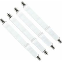 Bunthaus Verstellbarer Bettlakenbezug Mit Gummibändern (33 Cm Bis 140 Cm, Breite: 2,5 Cm), Bügelbrettbezüge Mit Gummibändern (weiß, 4er-set)