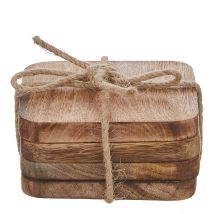 Mica Untersetzer Duko Mangoholz H 1,2 X B 10 X T 10 Cm Dunkelbraun Teller
