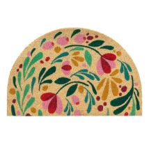 Paillasson Demi-cercle Floral – 60 X 40 Cm