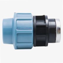 Jardibric – Giunto dritto 16B 3/4F D25 in polipropilene – Colore blu/nero – Raccordo per giardinaggio e irrigazione