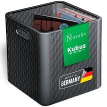 Novaliv Aufbewahrungsbox 30x30x30 cm 25 Liter Zusammenklappbar Robuste Box für Kallaxregal Moderne Aufbewahrungslösung