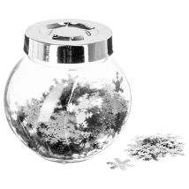Féeric – Confeti brillante de plata en tarros – 7.50 cm x 5.50 cm – Decoración de Navidad
