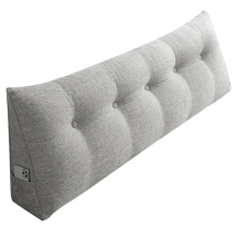 Keilförmiges Lesekissen, Dreieckiges Keilkissen, Nackenkissen Mit Rückenlehne Und Lendenwirbelstütze, Ideal Zum Fernsehen Und Lesen – Hellgrau, 160 Cm