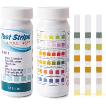 Mumu - Strisce Reattive Per Piscine, Strisce Reattive Per La Qualità Dell'acqua 6 In 1, Kit Di Strisce Reattive Per Il Ph, Acido Cianurico (100 Pezzi)