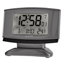 Acctim – Cuba Alarm Clock – Radio-Controlled – Smartlite Backlight – Multi-Function LCD Display – Crescendo Alarm – Indoor Temperature