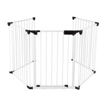 Aqrau - Hundelaufställe Mit 5 Gitterplatten, Freilaufgehege Hund 310x75cm Haustierspielgehege Für Innen Und Outdoor Weiß