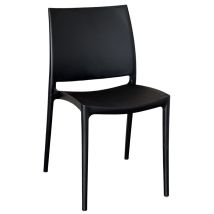 OKAFFAREFATTO – Stuhl Altea – stapelbar – schwarzer Kunststoff – 82cm – 48cm – 42cm – 42cm