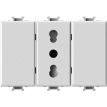 Bitappo Steckdose für Bticino Matix – 10/16 A – Weiß – 2 Lochabdeckungen – Modulares Design