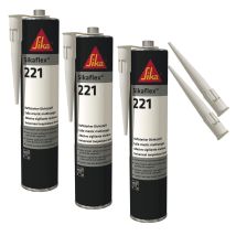 Flex-221 Witterungsbeständiger Haftstarker Dichtstoff, 300ml, Hellgrau, 3 Set Mit 5 Düsenspitzen - Sika