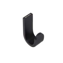 Patère Materia En Aluminium Brillant Éloxé Noir - 3 X 4,6 X H8 Cm - Avec Adhésif 3m - Koh-i-noor