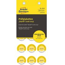 Avery Zweckform - 120x Prüfplaketten Geprüft 2018-2023 20mm Gelb Folie