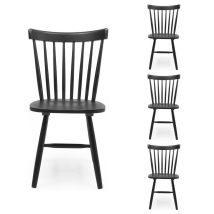 Pack De 4 Sillas De Comedor O Cocina De Inspiración Colonial Vicky Color Blanco, Negro O Madera Natural Negro