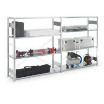Großfachsteckregal H2000xb1700xt500mm Anbauregal Verz.silber 4 Stahlböden - 9000452717 - Meta