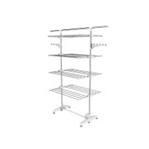 Wäsche-trockengestell, Wäscheständer Material: Edelstahlrohre Maximale Belastbarkeit: 3 Kg Pro Stützstange 4 Ablagen, Weiß, Mit Flügeln Und Stange 