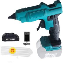 Klebepistole, Heißklebstoff Elektrischer Auslöser Klebstoff Handwerk 10 Klebestifte + 3.0ah Batterie + Schnellladegerät,kompatibel Mit Makita-akku