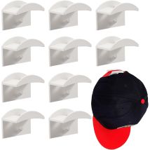 10 Stück Huthaken Zur Wandmontage, Hut- Und Perückenhalter, Stanzfreier, Selbstklebender Baseballhelm-doppelhaken, Hutständer-organizer Für Zuhause, 