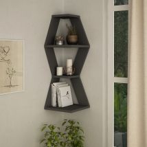 Decortie Sablor Eckregal Modern Anthrazitgrau 86cm Schmal