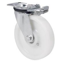 Ruedas Alex - Rueda Giratora Placa Mec.dir.4mm 10zvrmd200-ft Nylon Blanco Extrafuerte Liso