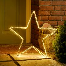 58cm Indoor Dewdrop Led Christmas Star Window Decoration Warm White Plug In