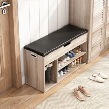 Rebiko - Schuhschrank Aus Holz Mit Sitz 80cm