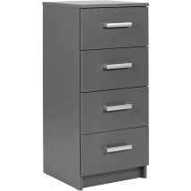 Cassettiera Comodino Elenzio 4 Cassetti 41,2x40x91,5h Cm Grigio Grafite