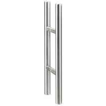 Stoßgriffpaar Serie 8000 – Ø 25 mm – 1600 mm – Edelstahl matt – Für Glasoberflächen 8-12 mm