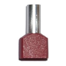 Terminale Isolato 01,00 Mm², Doppio, Rosso, 100 Pz.