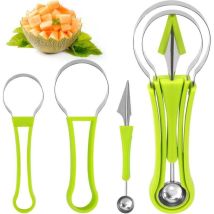 Outil Quatre-en-un Pour Sculpter Les Fruits, Dénoyauteur De Melon En Acier Inoxydable, Séparateur De Pulpe, Dénoyauteur De Fruits Et Éplucheur De 