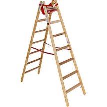 Euroline - Escalera De Tijera De Madera Con Cómodos Peldaños Anchos Acceso