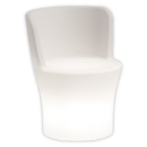 Poltroncina Luminosa Comfy Relax Moon Con Schienale E Led Pouf Made In Italy Multicolore -batteria