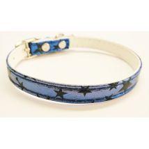 Collar para gato azul con estrellas y cascabel – 30 cm – GNCPETS