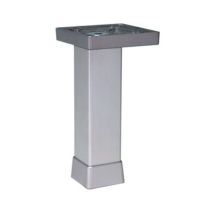Piedino in Alluminio Anodizzato Argento 12 cm – 25 x 25 mm – Flangia Zama 55 x 6 mm – Regolabile