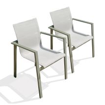 Dcb Garden - Miami - Lote De 2 Sillones De Jardín Apilables De Aluminio