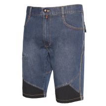 Issaline 8839b-040 Extrem Blaue Arbeits-bermudajeans Mit Schwarzen Einsätzen M