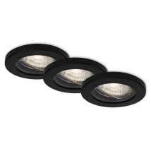 Set De 3 Focos Empotrables 85 Mm Negros